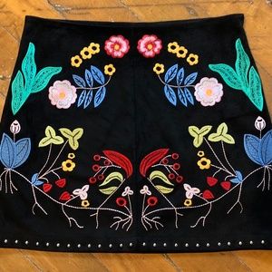 Gianni Bini Embroidered Miniskirt